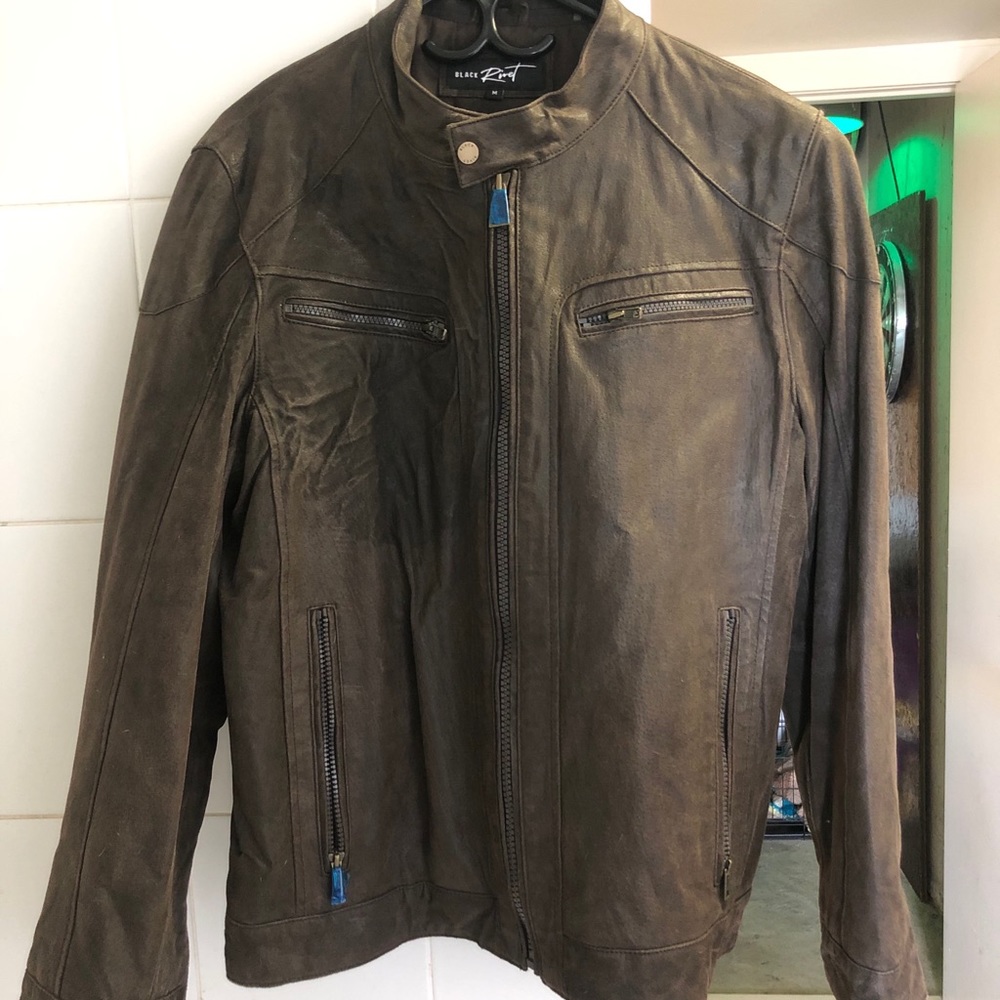 Black Rivet - Brown Leather Jacket